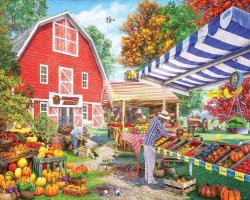 Desenhos de Fall Farmers Market Jigsaw Puzzle para colorir