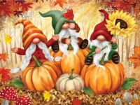 Desenhos de Fall Gnomes Jigsaw Puzzle para colorir