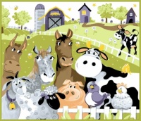 Desenhos de Farm Barnyard Buddies Jigsaw Puzzle para colorir