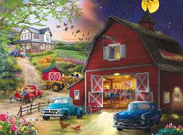 Desenhos de Farm Life Day and Night Jigsaw Puzzle para colorir