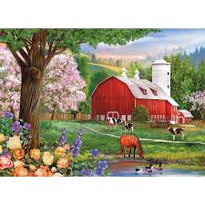 Farm Spring Morning Jigsaw Puzzle