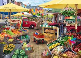 Desenhos de Farmer’s Market Day Jigsaw Puzzle para colorir