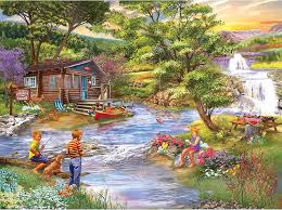 Fishing From The Banks Jigsaw Puzzle