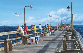 Desenhos de Fishing Pier Jigsaw Puzzle para colorir