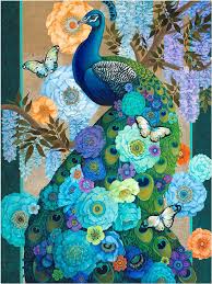 Floral Peacock Jigsaw Puzzle