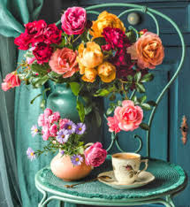 Flowers and Coffee Jigsaw Puzzle