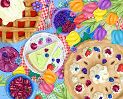 Flowers and Pie Jigsaw Puzzle