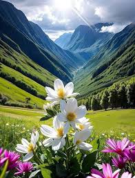Flowers Split Mountain Jigsaw Puzzle