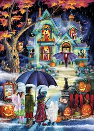 Desenhos de Fright Night Hallowween Jigsaw Puzzle para colorir