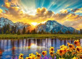 Grand Tetons Reflection Jigsaw Puzzle