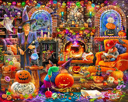 Desenhos de Grandma’s Halloween Party Jigsaw Puzzle para colorir