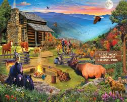 Desenhos de Great Smoky National Park Jigsaw Puzzle para colorir