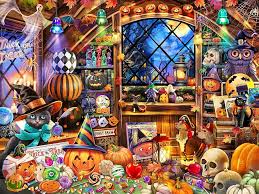 Desenhos de Halloween Collectibles Jigsaw Puzzle para colorir