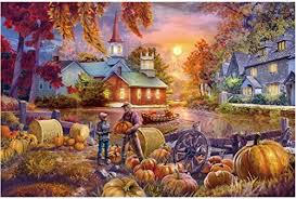 Desenhos de Harvest Pumpkin Jigsaw Puzzle para colorir