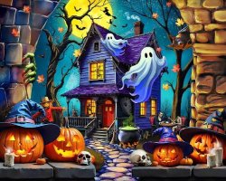 Haunted Halloween Party Jigsaw Puzzle