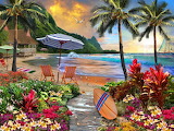 Hawaiian Seaside Cardboard Jigsaw Puzzle