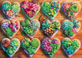 Desenhos de Heart Succulents Jigsaw Puzzle para colorir