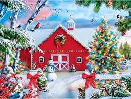 Desenhos de Holiday Country Christmas Jigsaw Puzzle para colorir