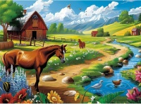 Desenhos de Horse on the Prairie Jigsaw Puzzle para colorir