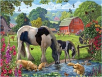 Desenhos de Horses And Hounds Jigsaw Puzzle para colorir