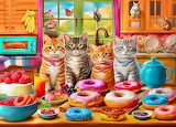 Kitchen Kittens and Donuts Jigsaw Puzzle