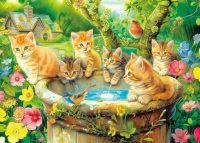 Kittens in Spring Jigsaw Puzzle