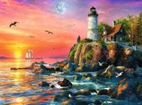 Lighthouse at Sunset Jigsaw Puzzle