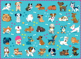 Desenhos de Lovely Dogs Jigsaw Puzzle para colorir