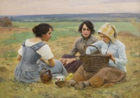Desenhos de Lunch Break in the Fields Jigsaw Puzzle para colorir