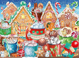 Marshmallows and Gingerbread Christmas Jigsaw Puzzle