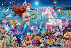 Mermaid and Unicorn Jigsaw Puzzle