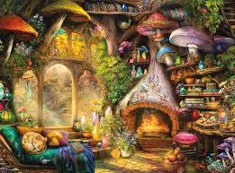 Merry Mushroom Cottage Jigsaw Puzzle