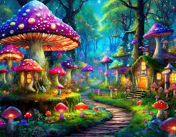 Mystical Mushroom Fantasy Village Jigsaw Puzzle