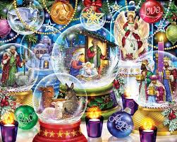 Desenhos de Nativity Snow Globes Jigsaw Puzzle para colorir