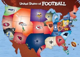 Desenhos de NFL League Map Jigsaw Puzzle para colorir
