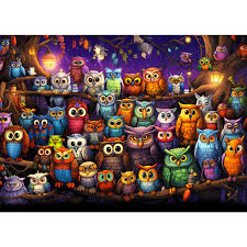 Desenhos de Owl Family Jigsaw Puzzle para colorir