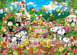 Desenhos de Peanuts Snoopy Wedding Jigsaw Puzzle para colorir