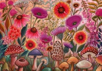 Peggy’s Garden – Morels and Flowers Jigsaw Puzzle