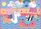 Desenhos de Peppa Pig Unicorn Jigsaw Puzzle para colorir