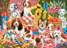 Picnic Party of Dogs Jigsaw Puzzle