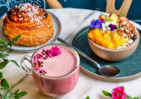 Desenhos de Pink Latte Breakfast Jigsaw Puzzle para colorir