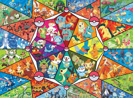 Desenhos de Pokemon – Stained Glass Starters Jigsaw Puzzle para colorir