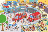 Desenhos de Pompiers Art Jigsaw Puzzle para colorir