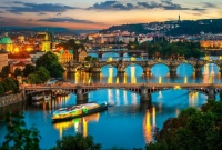 Desenhos de Prague Vltava River Night Jigsaw Puzzle para colorir