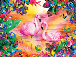 Pretty Flamingo in Pink Jigsaw Puzzle