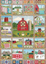 Desenhos de Quilt Country Jigsaw Puzzle para colorir
