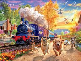 Desenhos de Racing the Train Jigsaw Puzzle para colorir