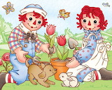 Raggedy Ann Grow Flowers Jigsaw Puzzle