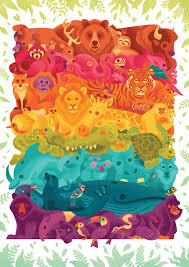 Rainbow Menagerie Jigsaw Puzzle