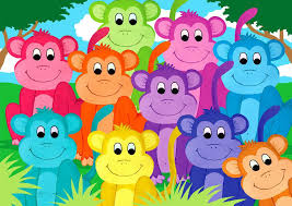 Rainbow Monkeys Jigsaw Puzzle